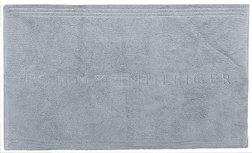 Badteppich TOMMY HILFIGER 100% reiner Baumwolle MULTIFUNKTION Waschbar cm 50 x 80 silber
