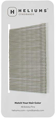 Heliums Épingles à Cheveux de 5 cm - Gris - Assorties à la Couleur des Cheveux, 48 Unités