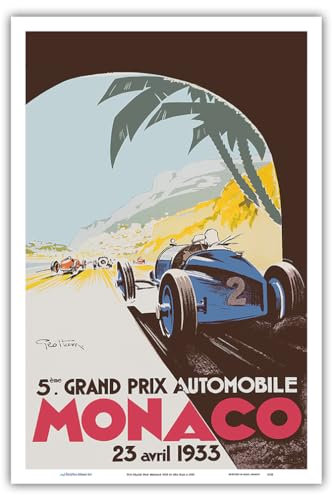 Pacifica Island Art - 5. Großer Preis von Monaco 1933 - Formel 1 - Retro Sport Plakat von Géo Ham (Georges Hamel) c.1933 - Kunstdruck 31 x 46 cm