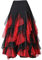 Sharplace Damen Knielang Maxirock Tanzrock Sommerkleid Bauchtanz Rock Tanzen Kostüm für Walzer, Tango, Latin - Schwarz Rot