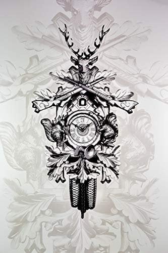 von Eble Uhren-Park Kuckucksuhr Original Schwarzwälder Kuckuckuhr Echtholz mechanisches 8-Tage Laufwerk NEU VDs Zertifikat Romba -Echte Kuckucksuhr als Wandbild 90cm Weiß- AL37-SW