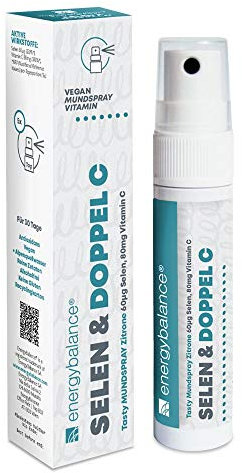 EnergyBalance Selen & Doppel Vitamin C Mundspray - Vegan - Alkoholfrei - Glutenfrei -für 30 Tage, 150 Sprühstösse