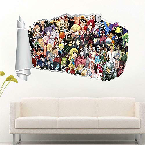 HUJL Wandtattoo Anime Charakter Naruto 3d Tränenloch Wandaufkleber Aufkleber Kunst Wandbild