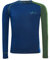 Black Crevice Herren Langarmshirt aus Merino Wolle in L - Steel Blue/Forest Green I Funktionsshirt atmungsaktiv I Funktionsunterwäsche I Base Layer I Long Sleeve I Skiunterwäsche
