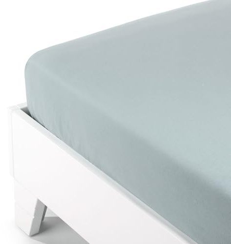 Caleffi 26637 Flanell Unten Bettlaken für Einzelbett, Grau
