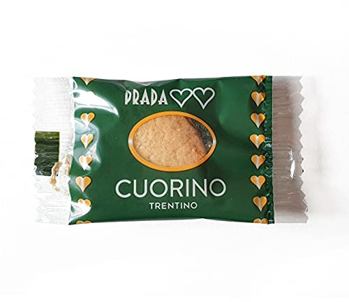 Prada Biscotti - Cuorino - Biscotti da Caffè 240 Pezzi in Confezioni Singole Monoporzione. Prodotto Tipico del Trentino, Realizzato in Italia con Metodo Tradizionale.