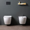 Kiamami Valentina Ensemble SANITAIRE Suspendu en CÉRAMIQUE Bidet ET WC avec ABATTANT | Folk