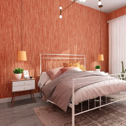 Simple Golden Yellow Linen Pure Pigment Color Wallpaper Orange Red Nordic Living Room Bedroom Background Wallpaperpeel and Stick Contact Paper Living Room Bedroom Furniture Decoration Furniture