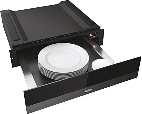 Haier Series 6 HWO15NWD6XB1 - Cajón Calientaplatos, Capacidad 20L, 6 Servicios, 5 Funciones, Mando Interior Temperatura, Temperatura 30º a 70º, Tratamiento Antihuellas, Eléctrico, 420W, Negro