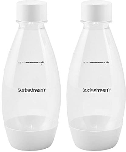 SodaStream Lot de 2 bouteilles fines de 0,5 l lavables au lave-vaisselle (blanc)
