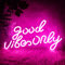 Good Vibes Only Letrero de Neón Rosa LED Word Neon Sign Letreros de luces de Neón Letras Acrílicas Letreros LED para Dormitorio pared Bar Party Decorar 16.5X9.4