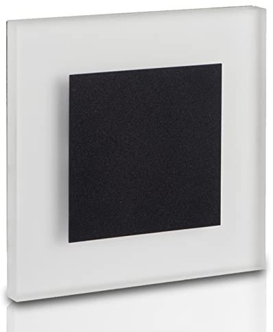 trendlights24 Escala S1 Wandeinbauleuchte Schwarz 230V LED ca. 1,3 Watt IP20 Warmweiß 3000k Wandleuchte Treppenbeleuchtung Treppenleuchte