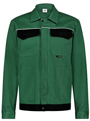 BWOLF ARES 100% Baumwolle Arbeitsjacke Männer Arbeitsjacke Herren Arbeitsjacke Bundjacke (Grün/Schwarz, XL)