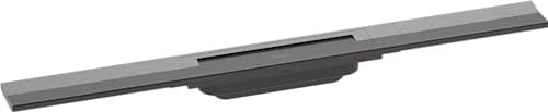 hansgrohe Fertigset Duschrinne RainDrain Flex, Abflussrinne 700mm, Bodenablauf Dusche kürzbar, Brushed Black Chrome