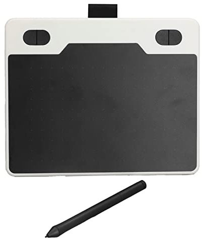 Tablette de Dessin Graphique, 6,10 X 3,94 Pouces 233 PPS 5080 LPI 8192 Niveaux Stylet 4 Touches Personnalisables Tablette Numérique pour la Peinture, Le Design, la Création(Police Blanche)