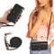 UEEBAI Handykette Hülle für Samsung Galaxy S20 FE 5G, 9 Kartenfäche Retro Leder Geldbörs Flip Case mit Umhängegurt Handschlaufe Standfunktion Wallet Reißverschluss Handyhülle – Schwarz