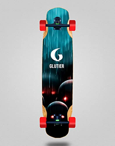 Glutier Skate Skateboard Longboard Complete Mix Bamboo 38x8.45 Pixel Bots