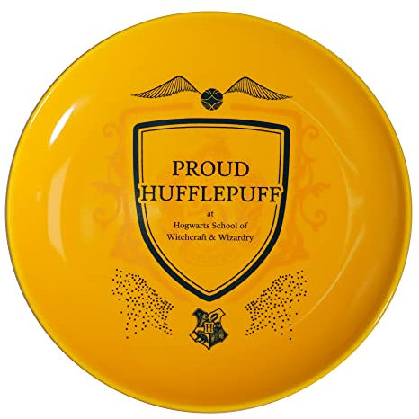Harry Potter Half Moon Bay Hufflepuff Plate | Assiettes et assiettes plates pour enfants | Assiette simple décorations de fête cadeaux pour femmes | Assiettes réutilisables | Passe au lave-vaisselle