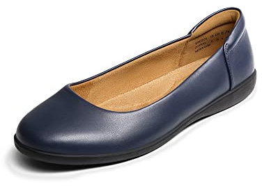 DREAM PAIRS Women’s Comfortable Ballet Shoes with Arch Support, Ladies' Dressy Work Flats, Round Toe Slip on Office Shoes,Size 6,NAVY,SDFA2312W