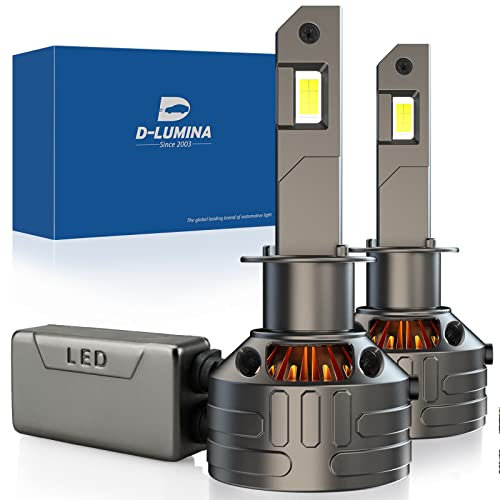 D-Lumina Ampoule H1 LED Voiture Anti Erreur Canbus 160W 30000LM - Chip CPS 6500K 500% Génial,Refroidissement par Tube de Cuivre épais,2 pièces