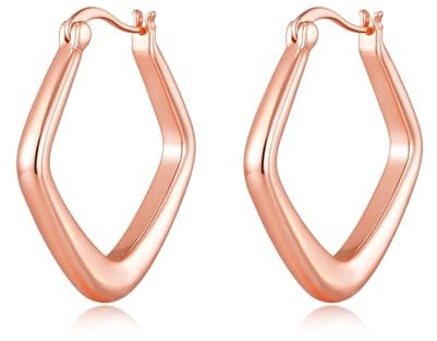Philip Jones Rose Gold Plated Medium Chunky Hoop Earrings