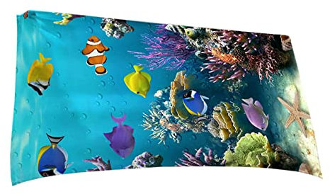 PAEOYC Strandtuch Mikrofaser Schnelltrocknend Leicht Sandfreies Tragbares Campinghandtuch Camping Handtücher für Mädchen Badetuch Schwimmbadtuch Microfaser Groß Unterwasser Welt(Blau1 160x160CM)