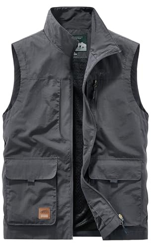 Btmpmcs Herren Outdoor Weste Leicht Atmungsaktiv Schnelltrocknende Anglerweste Freizeitweste mit Vielen Taschen Sommer Ärmellose Jacke Winddicht Sport Multifunktionsweste für Camping Fotografie