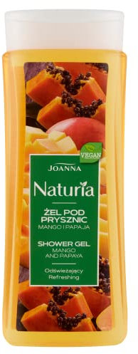 JOANNA Naturia Gel de Ducha Extracto de Mango y Papaya - Piel completamente limpia y refrescada - Ducha para mujer - Gel de ducha para mujer - Aroma agradable - 300 ml