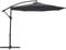 Panana 3M Garden Cantilever Parasol Outdoor Banana Hanging Umbrella 8 Sturdy Ribs with Crank Mechanism Sun Shade Canopy for Poolside, Deck, Patio and Balcony Dark Grey