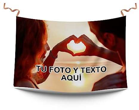 Bandera personalizada con logo. Bandera personzalizada con tu foto y tu texto. Bandera fútbol, bandera eventos, bandera fiestas. (100x70 cm.)