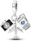 CYCUFF Sterling Silber Charms 925 für Europäische Armband & Halsketten Anhänger Perlen Schmuck Geschenk für Frauen Familie Freunde (Kamera Reisepass Flugzeug Charm)