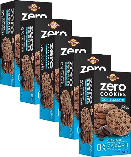 Cookies Doppelkekse Kekse mit Kakao und dunklen Schokostückchen ohne Zucker 850g aus Griechenland