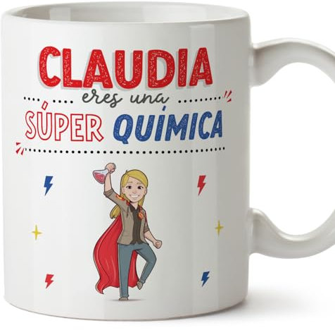 MUGFFINS Tazas Personalizadas para QUÍMICA mujer - En Español - ¡Eres Súper! - 11 oz / 330 ml - Regalo Personalizable original y divertido