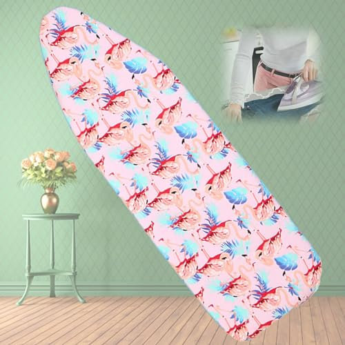 KAnduo Ironing Board Covers 140 X 50cm Large, Iron Board Covers For Steam Irons, Ironing Board Covers Easy To Fit (Color : Flamingo 2, Size : 140cm x50 cm)