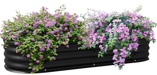 Outsunny Jardinière surélevée carré Potager de Jardin en Acier modulable pour légumes, Plantes, Fleurs, dim. 150 x 62 x 30cm, Noir
