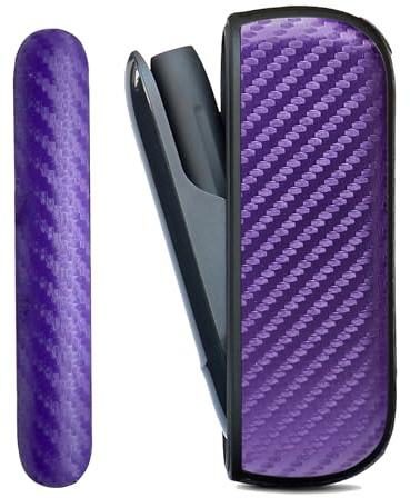 Keminsung Étui compatible avec IQOS (compatible avec ILUMA i Cover) Étui en cuir avec couvercle latéral Pochette extérieure interchangeable (violet)