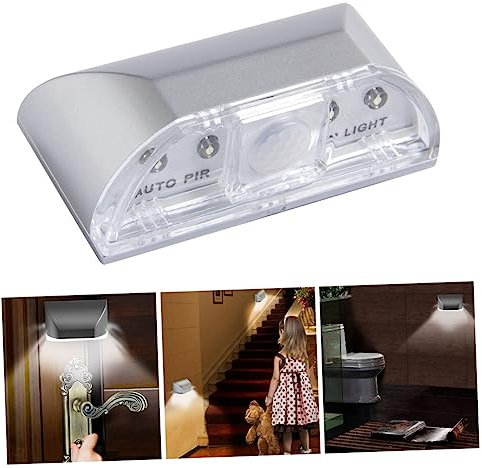 UPKOCH Led Schlüssellochlicht Pir Sensor Türschlosslampe Mit 4 Leds Batteriebetrieben Für Flur Küche Treppe Silber