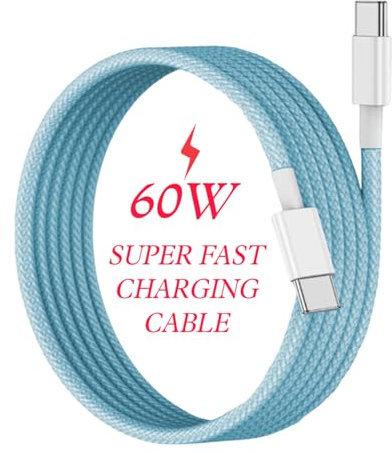 (60W) Charger For Google Pixel 9a / 9 / 9 Pro XL Fold Pixel 8a/Pixel 8/Pixel 8 Pro Pixel 7/7 Pro/7a Pixel 6/6 Pro/6a Cable USB C to USB C Cable Fast Charging Pixel 9/9a Phone Charger Cable (BLUE)