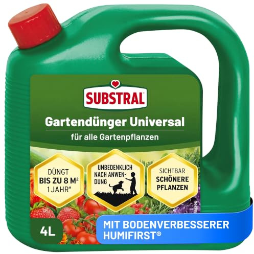 Substral Universal flytande gödselmedel, 4 l – stärker växttillväxt och blombildning, med humifirst för alla trädgårdsväxter