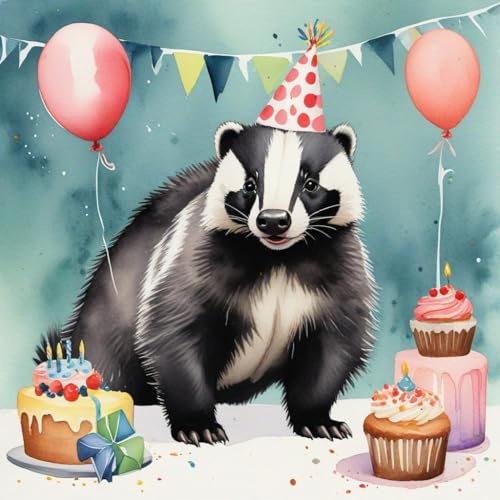 Purple Fox - Geburtstagskarte - Happy Birthday Dachs Karte