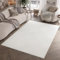 TAPISO Hygge Teppich Kurzflor Creme Weiß Geometrisch Kreise 3D Teppich Wohnzimmer Schlafzimmer ÖKOTEX 160 x 220 cm