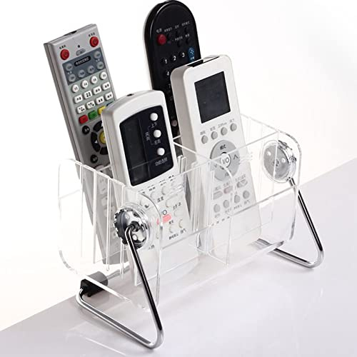 BEIJIALY Clear Plastic Remote Control Holder Desk Organizer, Clear TV Remote Caddy for Bedside Table, Transparent Mobile Phone Case Glasses Sundries Storage Box, Stationary Holder