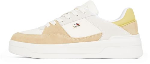 Tommy Hilfiger Damen Court Sneaker Essential Basket Low Top, Mehrfarbig (Ancient White/Clayed Pebble), 36
