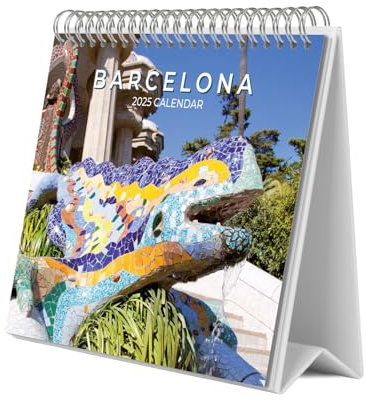 Grupo Erik Kalender 2025 Tischkalender Barcelona Kalender 2025 Familienplaner Tischkalender 2025 zum Aufstellen 20 x 17 cm Jahreskalender 2025, Mehrfarbig