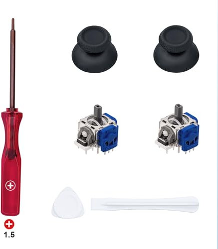 Wigearss Hall Effect Joystick Kit de Reparación de Repuesto para PS5 DualSense Controlador con Destornilladores, Palanca analógica de 3 Pines, Tapa analógica para el Pulgar