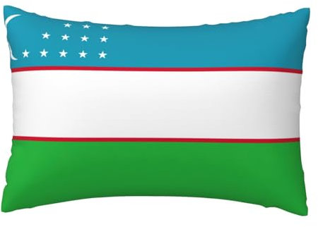 Vppur Kissenbezug, Motiv: Flagge der Republik Usbekistan, neutrale Dekoration, Hotelqualität, weicher Körper-Kissenbezug, dekoratives Dekokissen