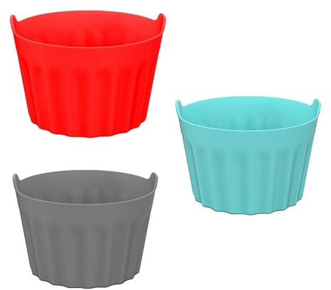 3 x Silicone Air Fryer Moulds, Air Frieder Accessories, Moulds for Reusable Airfryer Accessory for Cooked Egg Coffee Cake Mat (B)