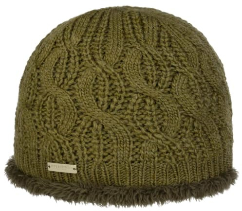 Seeberger Landesta Faux Fur Edge Strickmütze Damenmütze Wintermütze Beanie Damen - mit Futter Herbst-Winter Winter