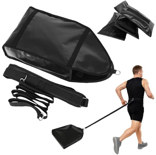 COSYOO Verstellbarer Schlitten Zuggürtel Gewicht Schlitten Trainer, Sandsack Schlitten Trainer Widerstand Schlitten Trainer mit 3 Gewicht Sandsäcke & Taillengürtel, Speed Training für Kraft