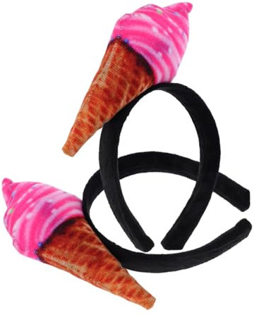 KAILIKETIY 2stücke Eiscreme Haarschmuck Eis-stirnband Für Kostümpartys Und Festivals Praktische Und Süße Kopfbedeckung Für Frauen Zum Gesichtwaschen Und Make-up Auftragen
